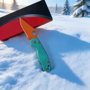 C223 Outdoor Folding Knife, PVC Handle, Anti-Corrosion and Wear-Resistant High Hardness Blade, Outdoor Camping，Fishing and Driving Survival EDC Tool, Perfect Gifts