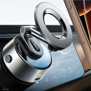LISEN Upgraded Vacuum Magnetic Electronic Suction Car Phone Mount Holder for Car Gym Mirror Shower Smooth Surface 360 Adjustable