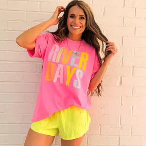 Errbody in the River, Lake Days, It's River Time, & Boatin and Floating, Neon, Trendy Summer Vibes, Distressed Beach, Boatin and Floatin T-shirt