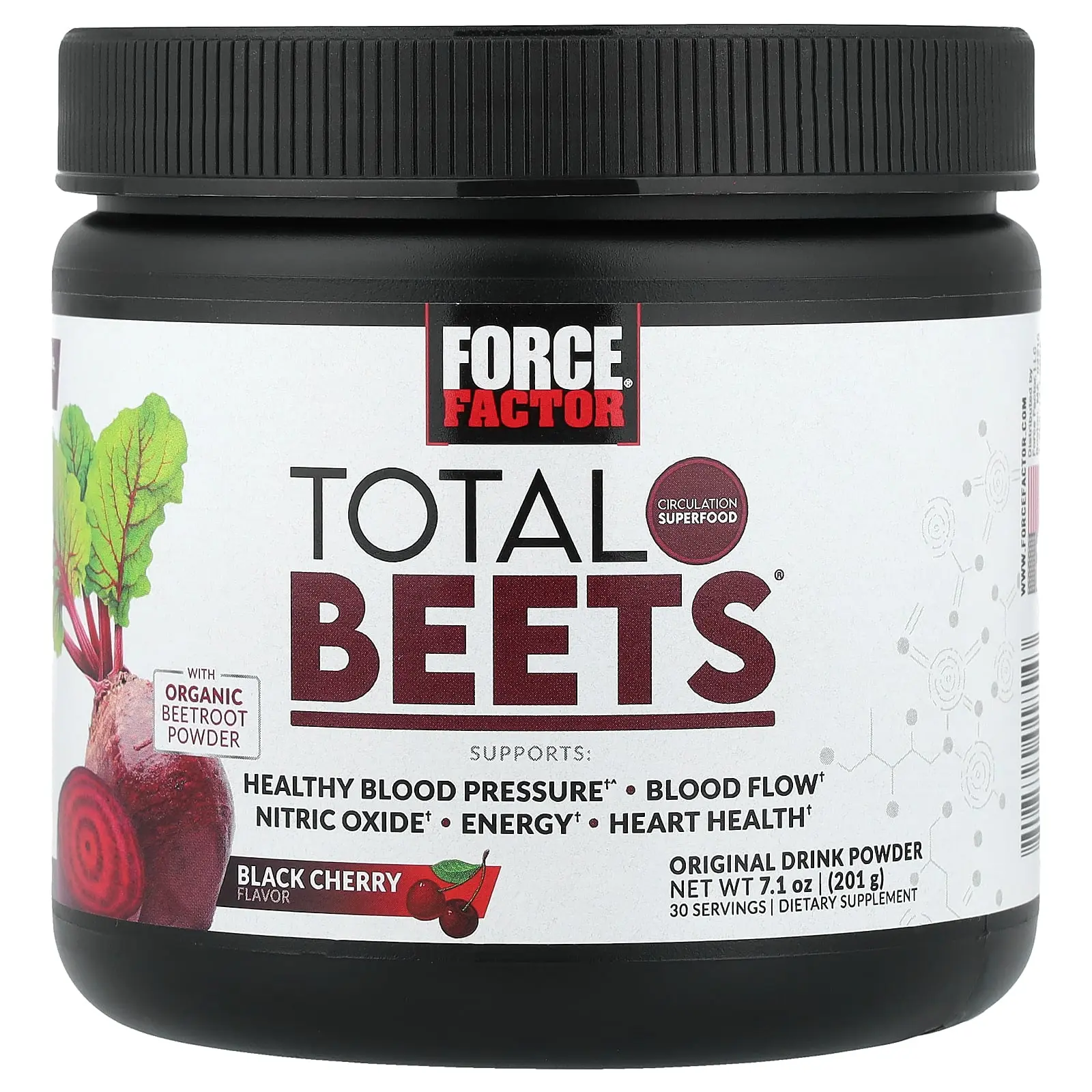 Force Factor Total Beets®, Original Drink Powder, Black Cherry, 7.1 oz (201 g)