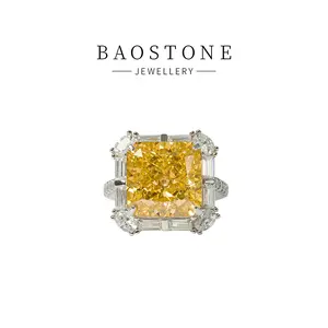 BAOSTONE Lab Created Artificial Gemstone 925 Silver Ring-Gentlemen love Beauty-#J117