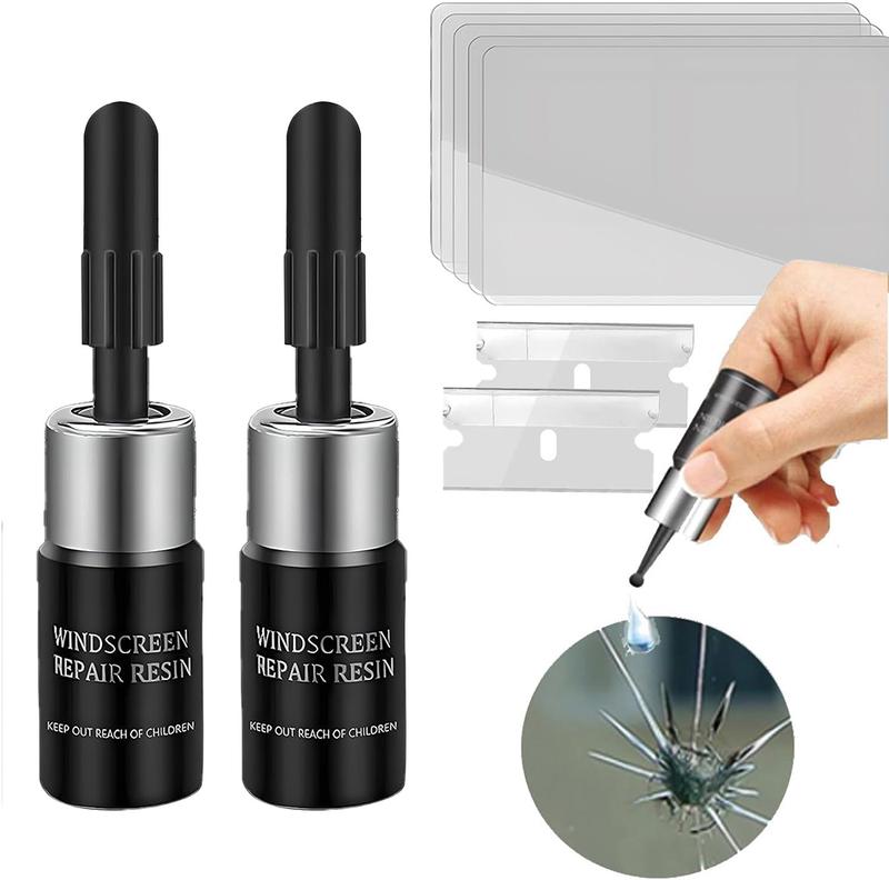 Windshield Repair Kit, Windshield Chip Repair Kit, Upgrade Car Windshield Crack Repair Kit, Glass Repair Liquid for Cracks and Chips, Cracks Gone Glass Repair Kit All Crack Types (Transparent bags)
