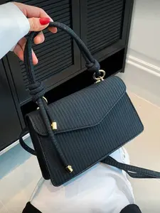 New Vintage Woven Texture Women's Handheld Square Bag, Versatile Shoulder or Crossbody Bag for Fashionable Style