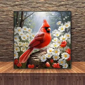 Flower Bird Diamond Painting Kit for Beginners, 5D DIY Round Full Drill Mosaic Art Tools, Home Wall Decor Gift Idea