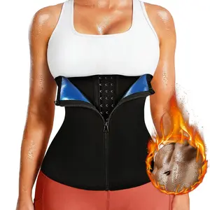 Women's Tummy Control Waist Trainer Corset with Zipper Compression Sweat Hourglass Waist Trimmer for Women Workout Belt Corset Shapewear Body Shaper