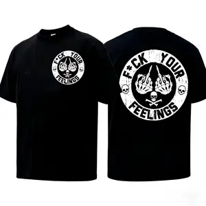 F*ck Your Feelings Skull Tee - Bold Statement Graphic T-shirt| Limited Edition Streetwear Casual Angel graphic tee shirts men