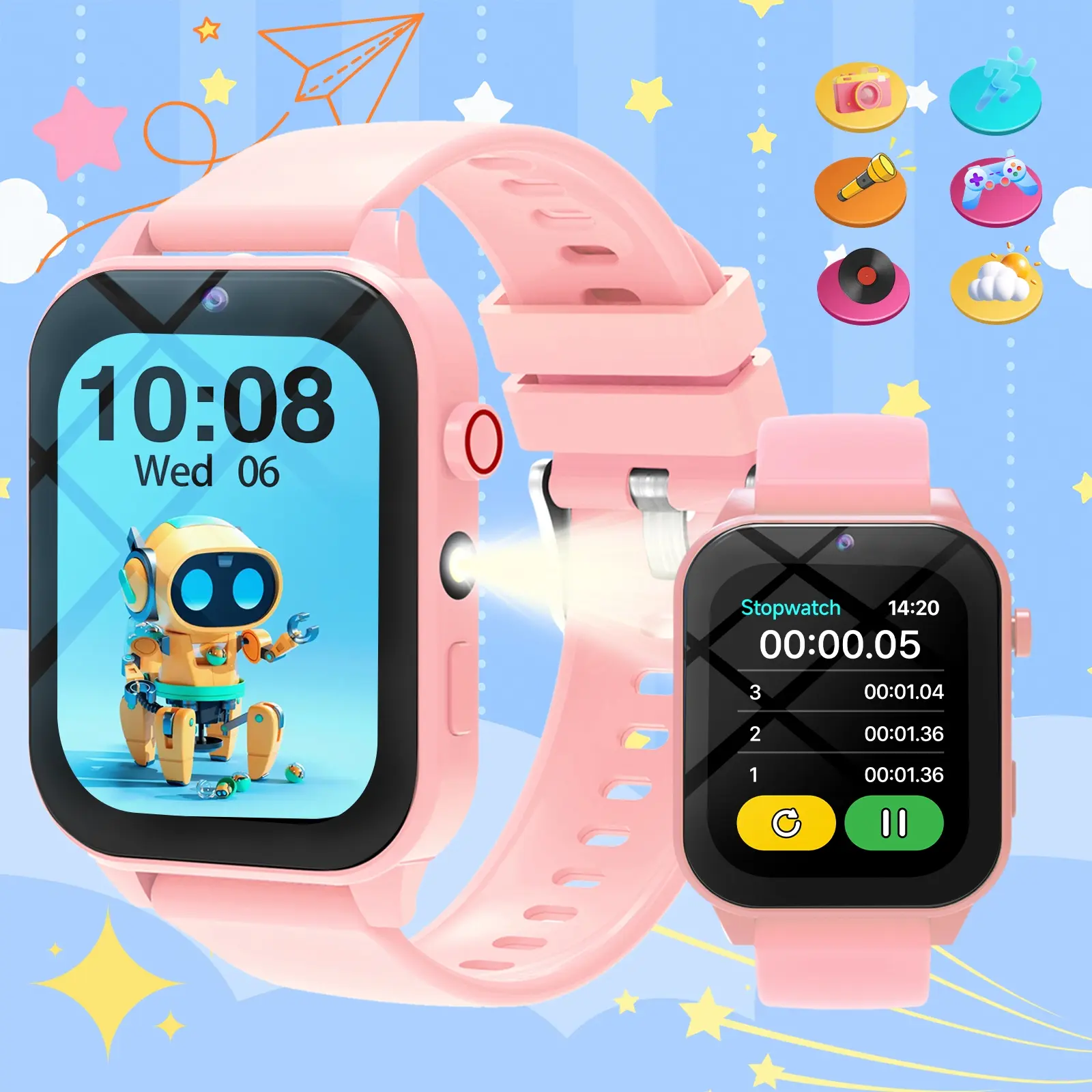 Kids Smart Game Watch with Camera, Album, 18 Games, Calculator ...
