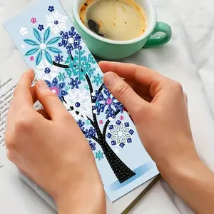 Feather Design DIY Diamond Arts Painting Bookmarks, 6 Counts/set DIY Diamond Art Paint Bookmark Kit, DIY Decorative Bookmarks for Readers