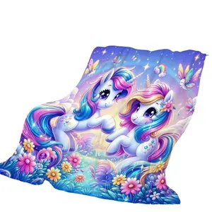 Cozy Plush Unicorn Blanket, Animal Blankets, Soft Warm Throw for Sofa Bed Office Travel, Perfect Gift All Seasons, Home Decor, Comfortable and Stylish