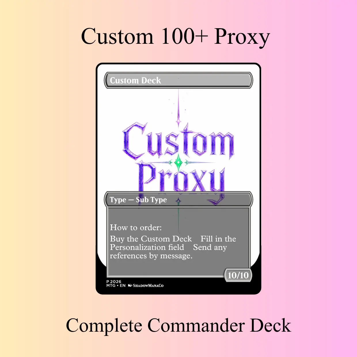 Custom 100+ Proxy Deck – Personalized Card Set with Your Own Characters, Ready to Play