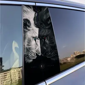 Lion Pattern Car Sticker, Self-adhesive Car Decal, Side Decals, Car Exterior Decoration Accessories for Car Window Bumper Decor, Car Accessories