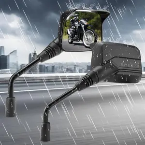 Motorcycle Mirrors 10mm, Suitable for Rain and Snow ATV Mirrors (2 Pack), Fits 7/8" Handlebar For Scooter,Moped,Dirt Bike, Compatible With Polaris Sportsman,Can Am Outlander,Honda Grom,Kawasaki Vulcan