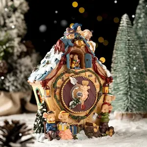 Christmas Mouse House Music Box, Wind-Up Eight-Tune Musical Instrument, Festive Atmosphere Decoration Gift, Perfect Holiday Present