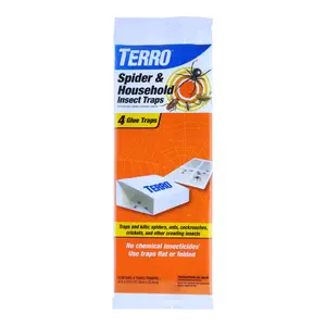 TERRO Non-Toxic Indoor Bug Control Multi-Insect Traps - Cockroach Elimination, Insect Deterrent, Roach Repellent, Spider Grabber for Home Pest Control (4 Count), Cockroach Elimination Multi-Insect