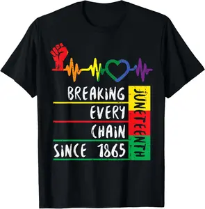 100% Cotton Juneteenth Breaking Every Chain Since 1865 Men Women Kids T-Shirt
