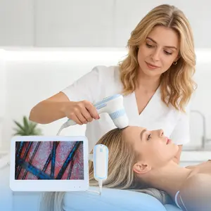 Scalp detector, hair follicle analysis, skin detector, photo capture, scalp therapy device, beauty salon scalp analysis
