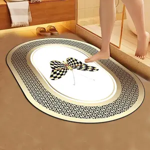 Minimalist Luxury Diatomite Mud Bathroom Mat, Bathroom Floor Mat, Anti-Slip and Quick-Drying, Soft Material, Bathroom Accessories, Suitable for Kitchens, Entrances, Bathrooms, and Other Home Decorations - Suitable for All Seasons