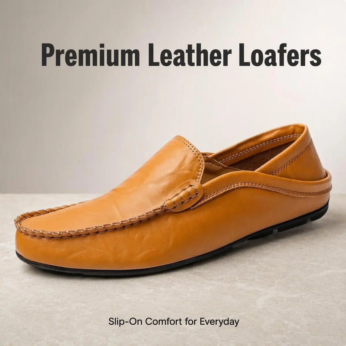 Zovrwin Men's Premium Genuine Leather Casual Slip on Loafers Breathable Driving Shoes Fashion Slipper, Casual Non-slip Walking Shoes