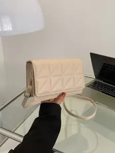 Womens Mini Quilted Flap Shoulder Bag – Lightweight Solid Color Crossbody Purse, Adjustable Strap Small Tote for Teens, College Students, Office & Daily Use