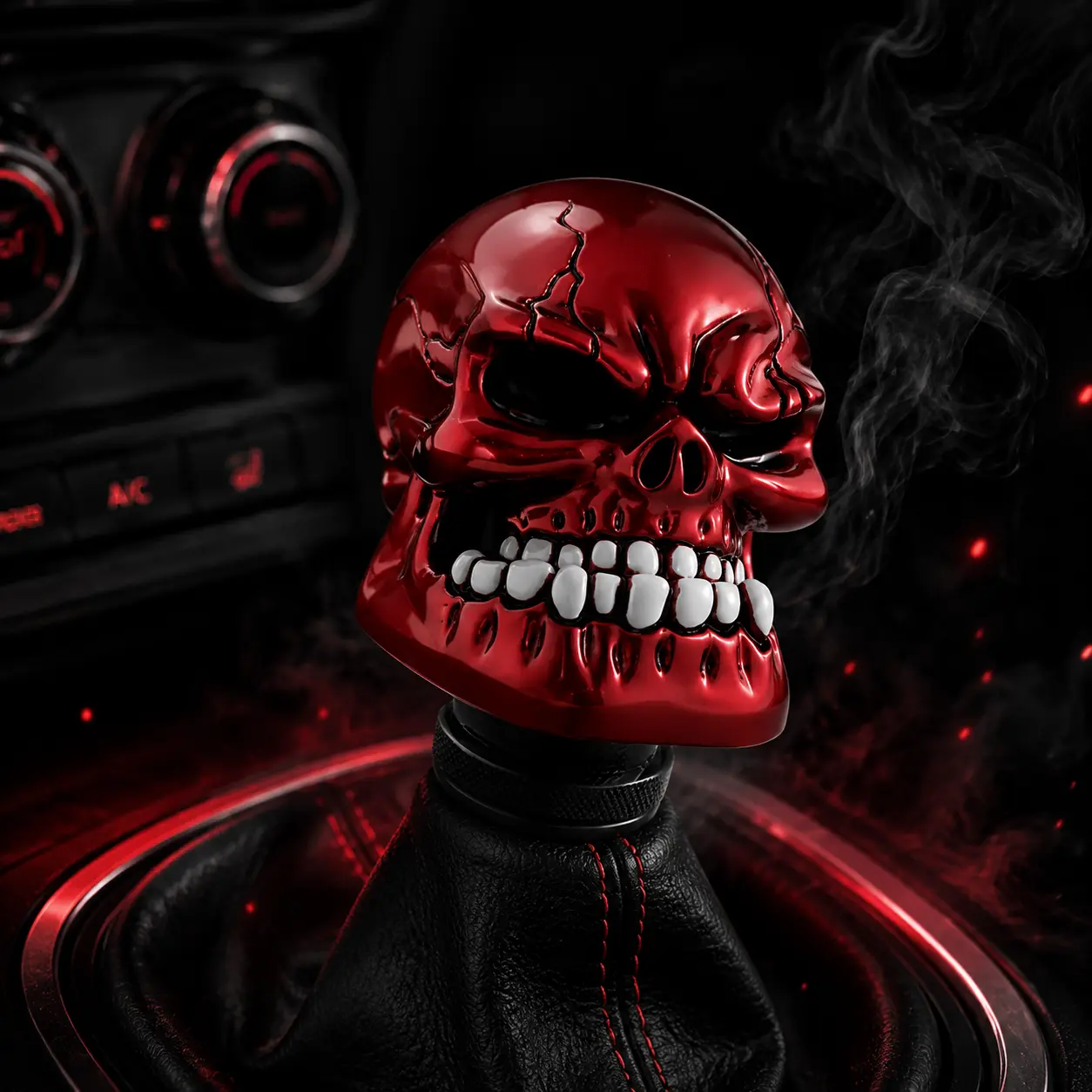 Universal Skull Car Gear Shift Knob, Cool Skull Gear Shifter Lever Handle for Manual & Automatic Cars, Comfortable Grip Gear Stick Replacement, Car Interior Modification Accessories for Cars Trucks SUVs #SkullShiftKnob #SkullGearShiftKnob