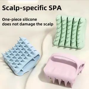 1pcs silicone shampoo brush with scalp massage function, gentle detangling & improve blood circulation, itching relief  brush, manual massage comb, soft and comfortable, essential shower & bath care for all  types, ergonomic design  brush Pink