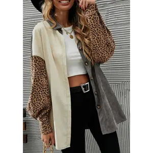 Leopard and Color Block Patchwork Shacket