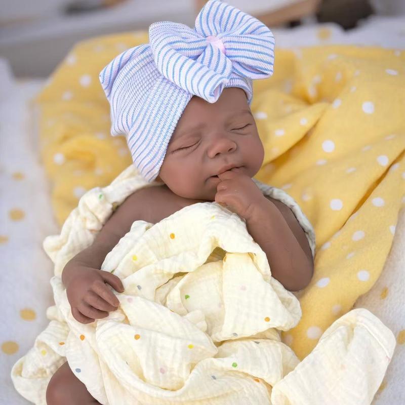 17 Inch Dark Skin Pascale&Vivienne Full Silicone Reborn Girl Doll Can Open Mouth Lifelike Artificial Painted Skin Handmade Flexible Waterproof Silicone Doll For Children