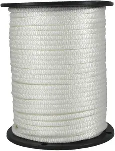 1/4 inch White Dacron Polyester Rope - 500 Foot Spool | Solid Braid - Industrial Grade - High UV and Abrasion Resistance - Low Stretch