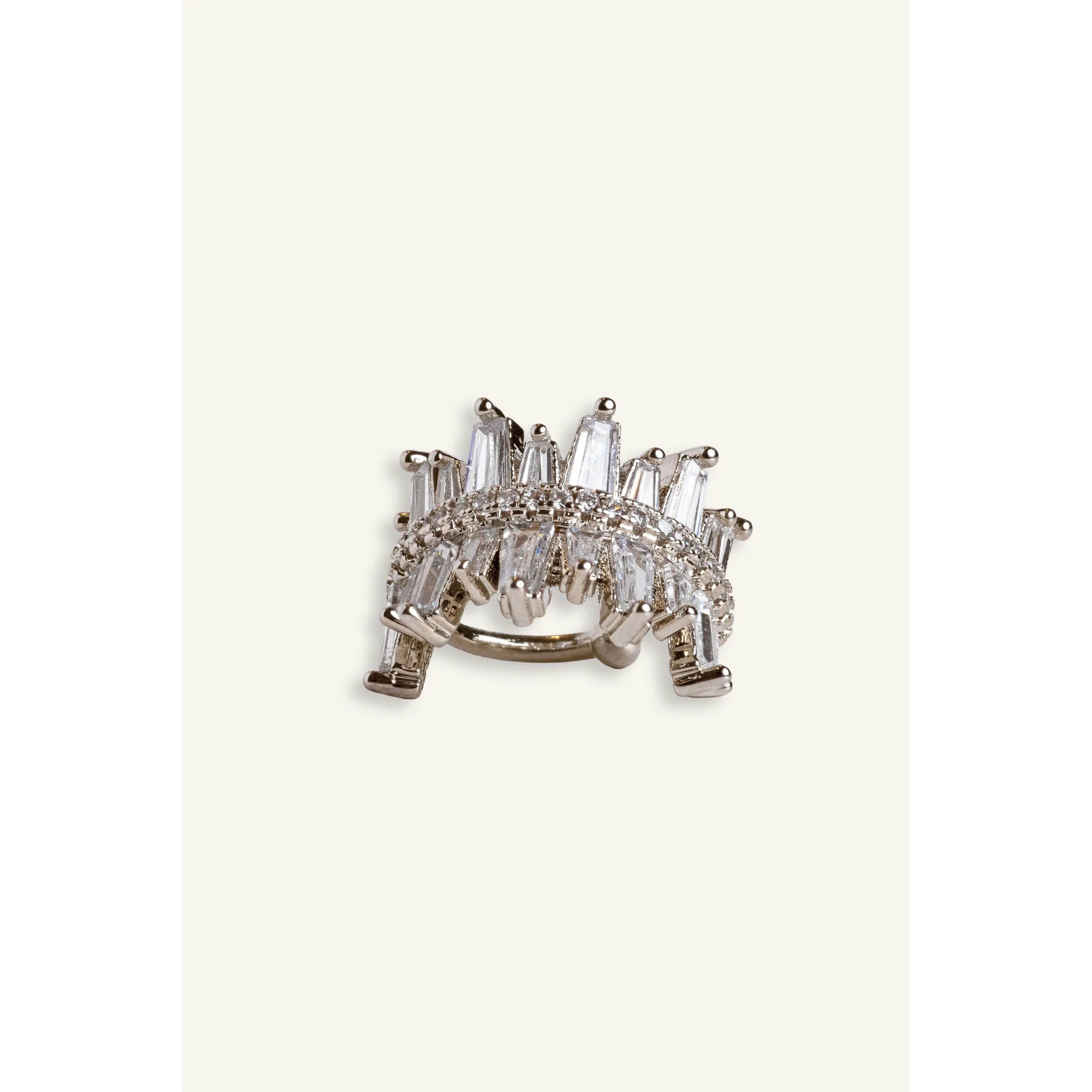 Mia Earring with Decorative Stones and Clear Band