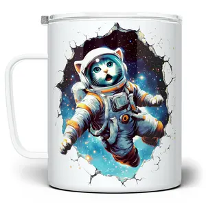 LOFTIPOP Astronaut Cat Mug, Outer Space Sci Fi Cup, Designed and Printed in the USA by Loftipop