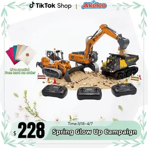 【Super fun】1/50 scale model! Remote-controlled engineering vehicle, trapezoidal spiral transmission device, collector's model, with working sound effects,  suitable for children and adults, and also a birthday and Christmas gift.