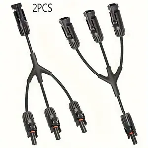 1-Pair Heavy-Duty Solar Panel Y Branch Connectors - 1000V DC Solar Adapter with Parallel Wiring, IP67 High Quality, Extreme Temperature Resistance (-40°C to +85°C) - for Solar Panels, RV, Off-Grid Systems, Residential/Commercial Use - Compa