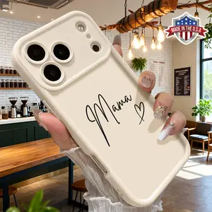 Minimalist Mama Script Aesthetic Design Case for iPhone 17 16 15 14 Pro Max 13 12 11 XR XS Plus Air Slim Shockproof Anti Drop Lightweight TPU Cover