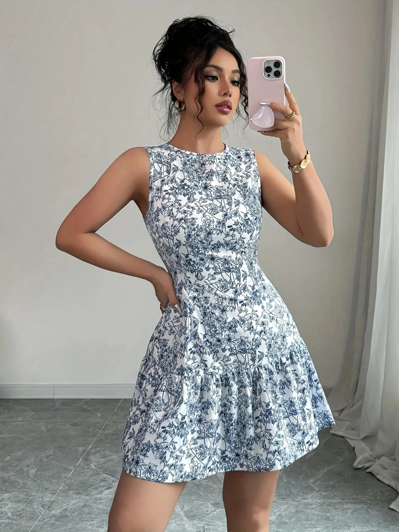 Elegant Women's Dress, Sleeveless, Print, Summer, Beach Party Dress, Elegant Summer Dresses, Perfect for Special Occasions, Timeless Design, Comfortable Fit, Casual Wear, Ideal Gift Choice, High-Quality Material
