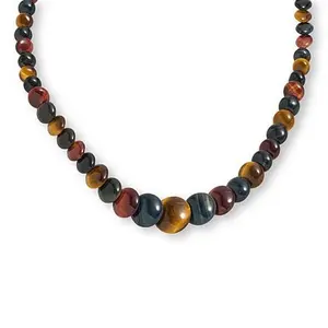 Mine Finds by Jay King Tiger's Eye and Blue Hawk's Eye Disc Bead Necklace