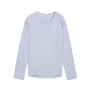 PUMA Womens Run Velocity Crew Neck Long Sleeve Athletic Running Casual Tops  - Purple