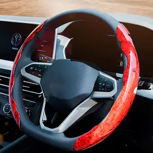 Red - Auto Car Steering Wheel Cover 14 1/2-15 inch, Car Interiors Decoration Fit For Nissan /Honda /Accord/Civic /CRV /Hrv /Kia /Sorento /Toyota /Corolla /4Runner /Camry /Hyundai /Mazda