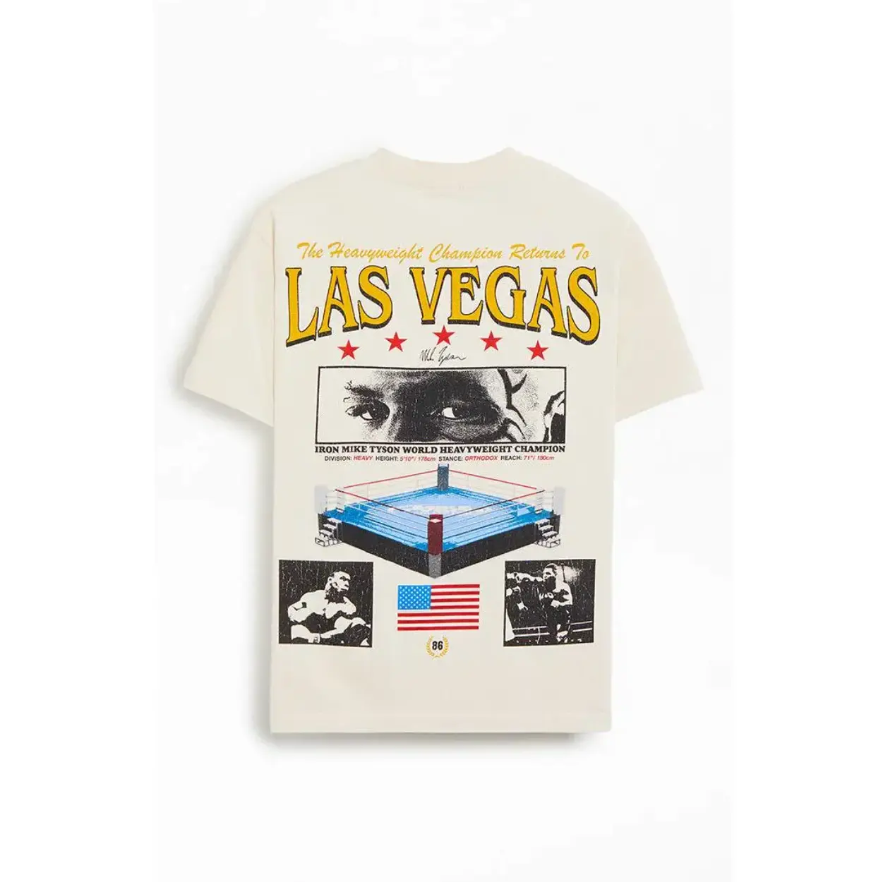 PacSun Men's Mike Tyson Return To Las Vegas T-Shirt, Vintage Boxing Graphic Tee, Retro Sports Shirt for Men & Women