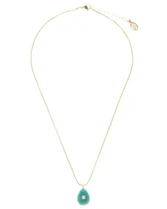 A drop of Jade Stone with a dainty gold chain