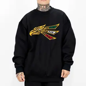 Chicano Clothing, Aztec Art Mex Clothes, Oversized Graphic Tee for Men & Women Medium Heavy Polyester Sweatshirt Loose Fit Casual Streetwear AZT13