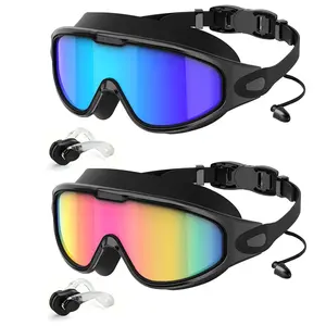 2 Pack Swimming Goggles for Adult Men Women ,No Leaking Leakproof Wide Angle Shatterproof Lenses with UV400 Protection Anti-Fog