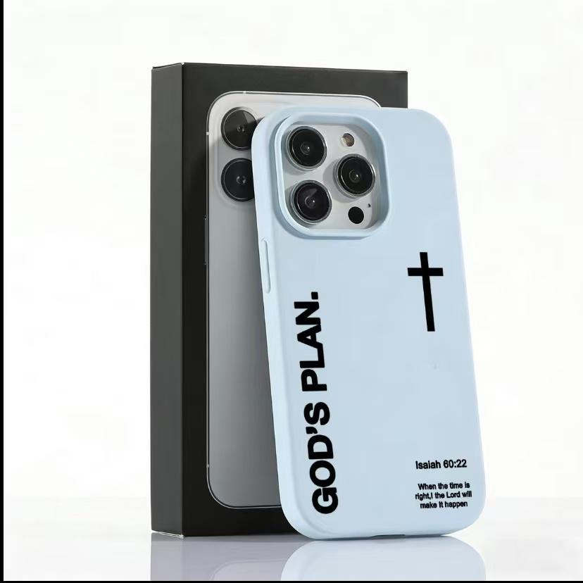 1PC "God's Plan" Isaiah 60:22 Bible Verse CrossPhone Case, Large Hole Skin-friendly ProtectiveCover for iPhone 17 Pro Max 16 15 14 13 12 11 PlusAir Pro, Perfect Christian Gift & Daily Use  AE19