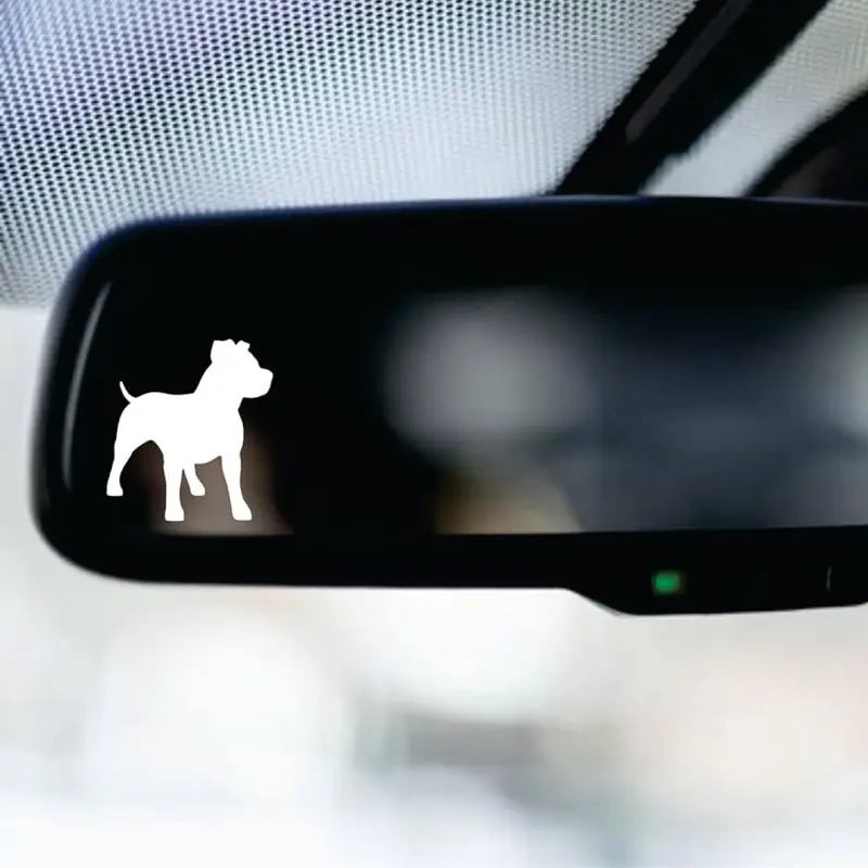 Tiny Pitbull Car Decal Truck Bumper Sticker Window Windshield Vinyl Sunvisor Rearview Mirror Dog Animals