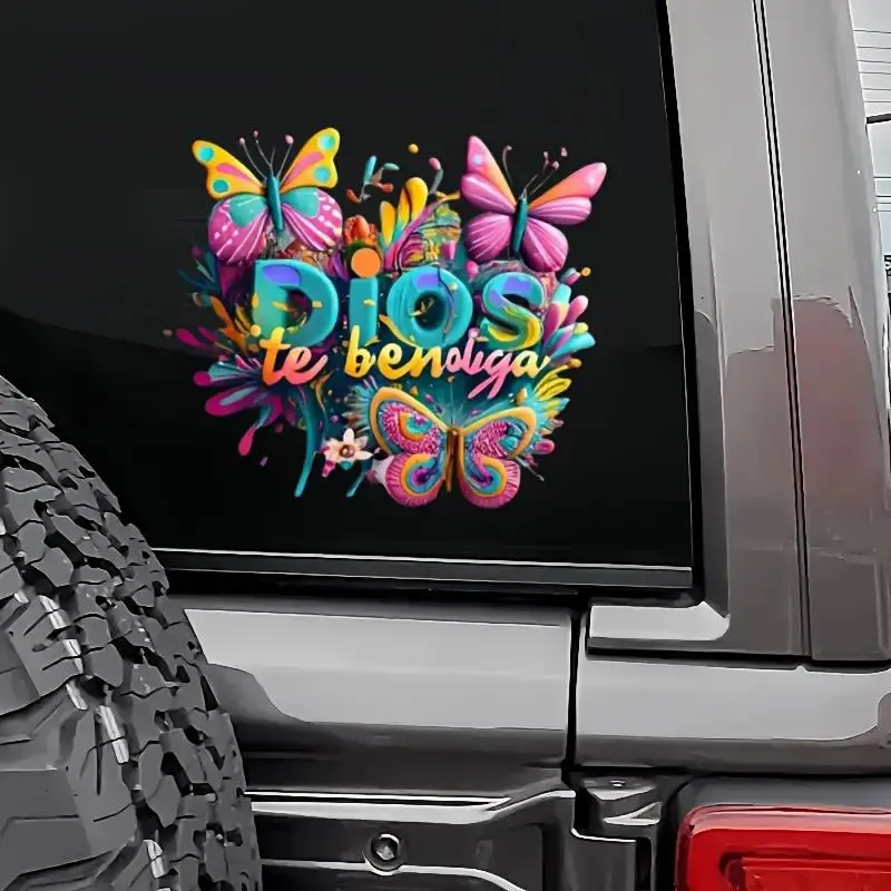 Butterfly & Letter Pattern Universal Car Sticker, Waterproof Self Adhesive Car Decal, Decorative Sticker for Laptop, Car, Motorcycle