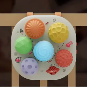 Baby Sensory Balls & Soft Building Blocks Set with Light Up Soother, Montessori Textured Silicone Toys for Infants, BPA-Free, Boilable for Teething & Early Learning