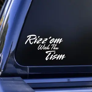 Rizz'em With The Tism Vinyl Decal Sticker Premium All-Weather Durability Truck Window Decal Many Color Car Easy Install Instructions