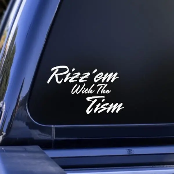 Rizz'em With The Tism Vinyl Decal Sticker Premium All-Weather Durability Truck Window Decal Many Color Car Easy Install Instructions