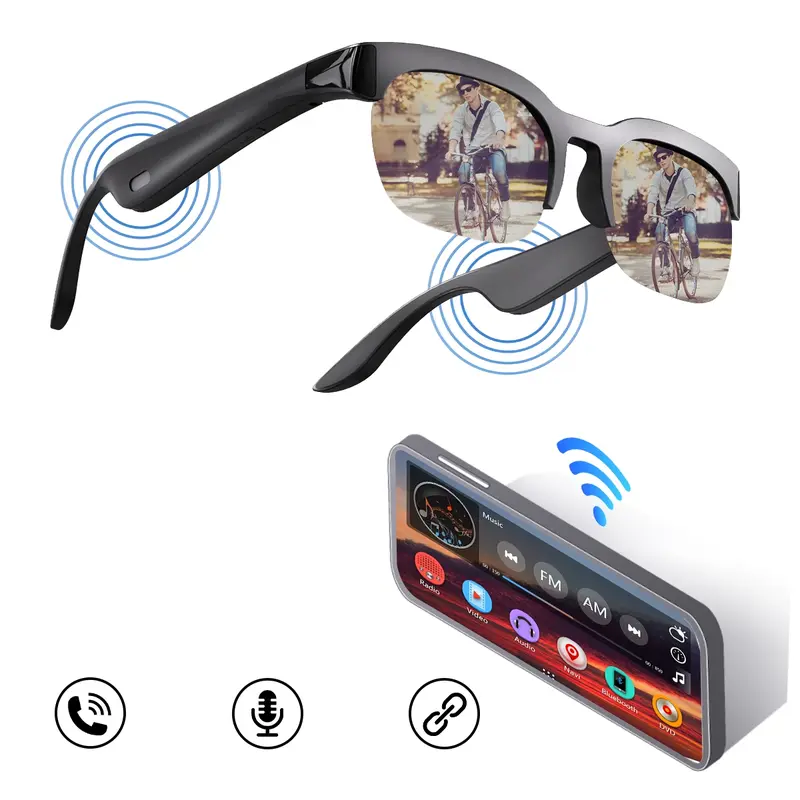 Smart Glasses,Wireless Headphone Smart Glasses for Listening To Music & Calling,Bluetooth-Compatible Creative Sports Smart Glasses,Wearable Tech Glasses,Men's Tech Gadgets 2025
