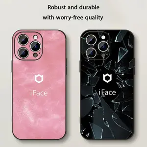 Cute Fashion logo iFace Phone Case For iPhone 17 16 e 15 14 13 12 Plus Mini Pro Max Soft black Shockproof Cover