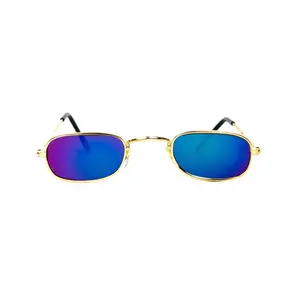 "Groove" 2000's Rainbow Lens Micro Square Sunglasses